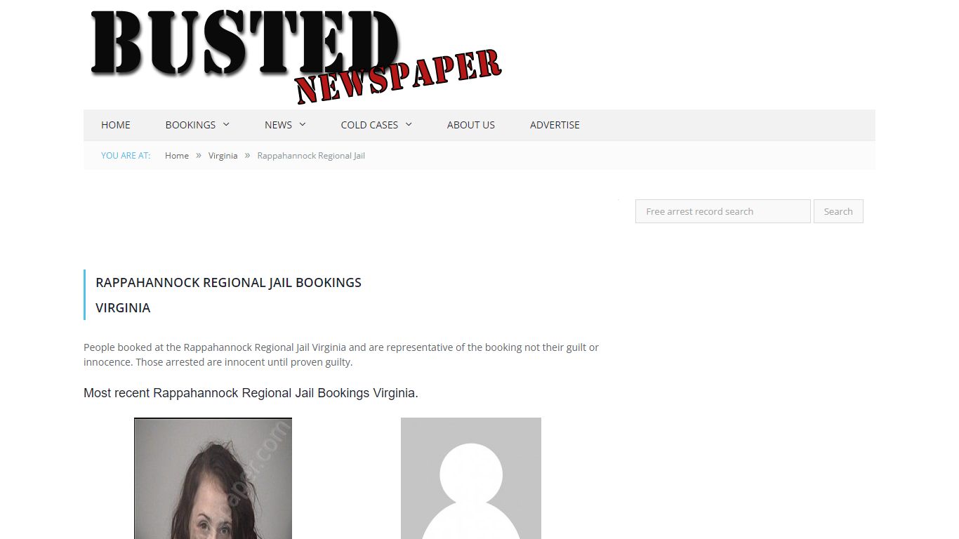 Rappahannock Regional Jail, VA Mugshots - BUSTEDNEWSPAPER.COM